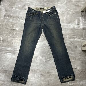 Elie Tahari Collection Denim Cotton Blend Embroidered Slim Leg Jean, 10,NWT $278